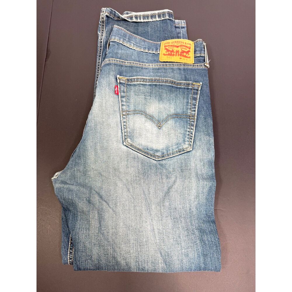 Levi's 541 Athletic Taper Jeans Men's W36 L32 Blue 18181-0017 Distressed